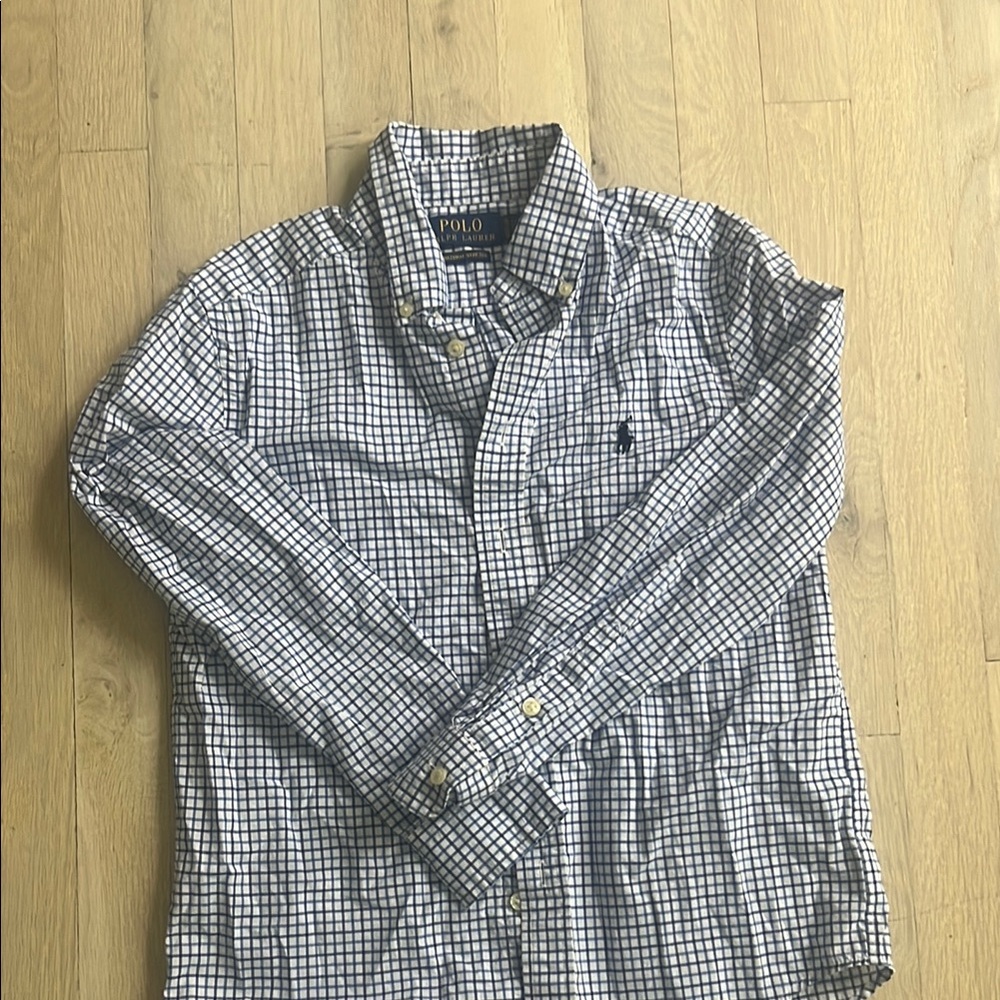 Polo by Ralph Lauren Kids Blue and White Checkered Shirt
